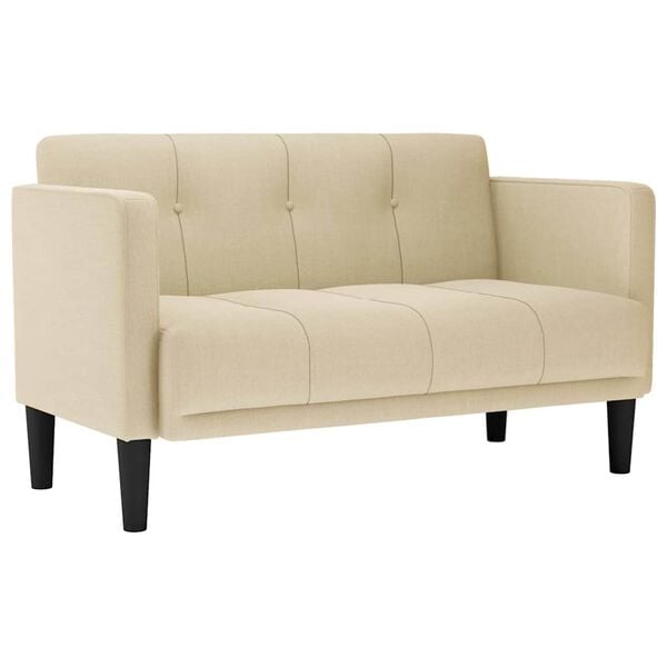 vidaXL Sofa dwuosobowa kremowa 111 cm Tkanina