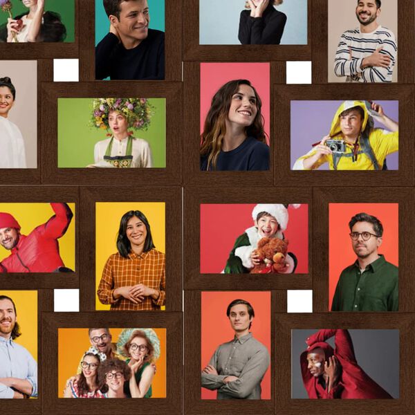 vidaXL Ramka na 24 zdjęcia 10x15 cm, ciemnobrązowa, MDF