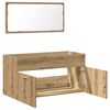 vidaXL Szafka łazienkowa z lustrem, dąb artisan