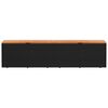 vidaXL Skrzynia ogrodowa, czarna, 220x50x54 cm, polirattan i akacja