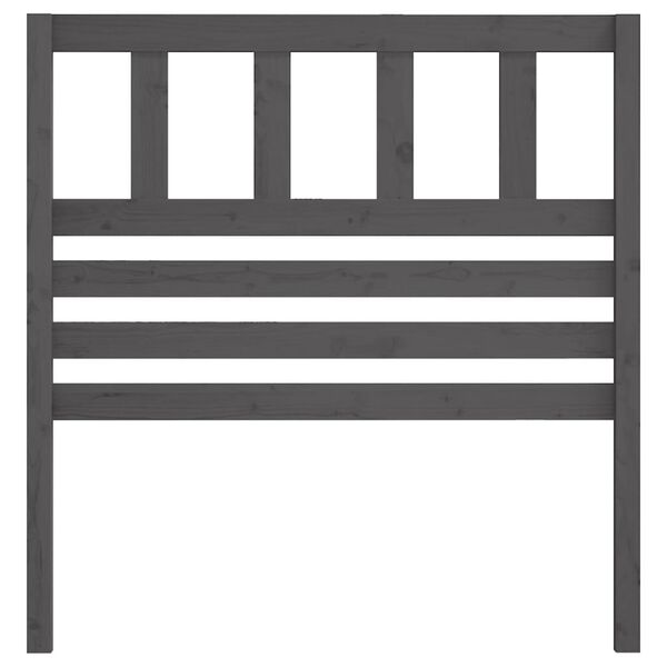 vidaXL Wezgłowie łóżka, szare, 81x4x100 cm, lite drewno sosnowe