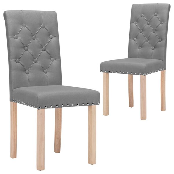 vidaXL Krzesła stołowe, 2 szt., jasnoszare, obite tkaniną