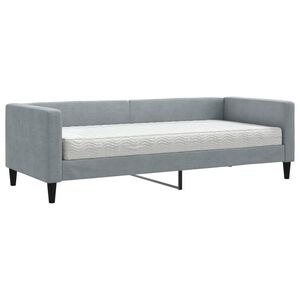 vidaXL Sofa z materacem do spania, jasnoszara, 80x200 cm, tkanina