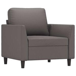 vidaXL Fotel, szary, 60 cm, obity sztuczną sk&oacute;rą