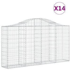 vidaXL Kosze gabionowe, 14 szt, 200x30x100/120cm, galwanizowane żelazo
