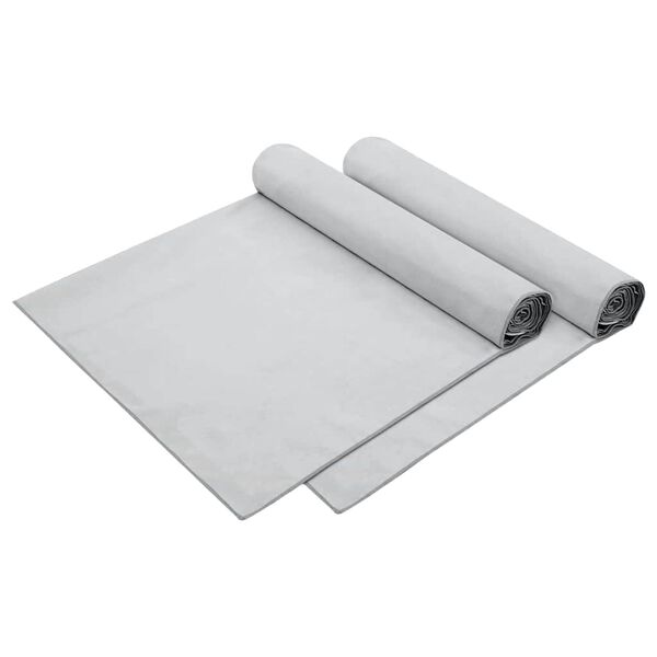vidaXL Ręczniki na leżak 2 pcs Szary 210 x 75 cm Poliester i poliamid