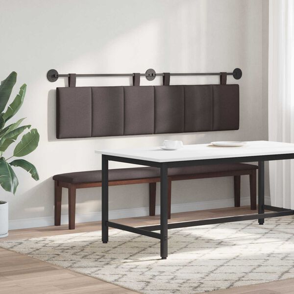 vidaXL Wisząca Głowa Paski Ciemny brąz 170 x 55 x 5 cm tkanina