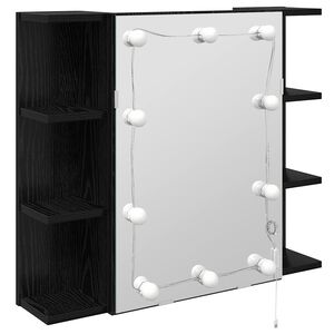 vidaXL Szafka z lustrem z p&oacute;łką Z lustrem Czarny Dąb 70 x 16,5 x 60 cm