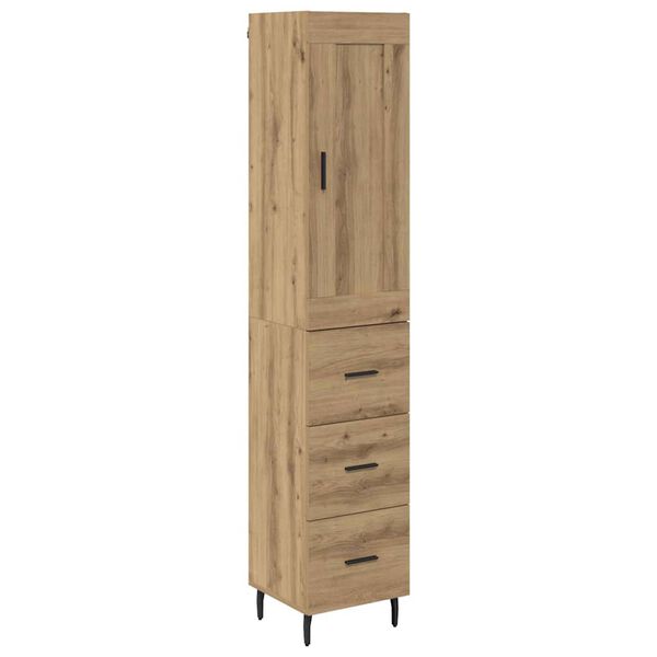 vidaXL Highboard z szufladą Dąb rzemieślniczy 34,5 x 34 x 180 cm