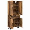 vidaXL Highboard z szufladą Stare drewno 69,5 x 34 x 180 cm