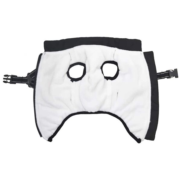 vidaXL Płaszcz dla psa z szelkami, wodoodporny, czarny, L28