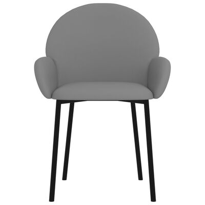 vidaXL Krzesła stołowe, 2 szt., szare, sztuczna skóra