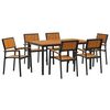 vidaXL Zestaw do jadalni w ogrodzie 7 pcs Czarny Lite Drewno Akacji