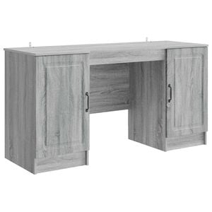 vidaXL Biurko Szary Sonoma 142,5 x 50 x 75 cm Drewno inżynieryjne