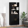 vidaXL Highboard Czarny Dąb 69,5 x 34 x 180 cm Materiał drewnopochodny