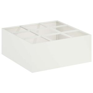 vidaXL Doniczka ogrodowa Biały 100 x 100 x 20 cm Stal zimnogięta