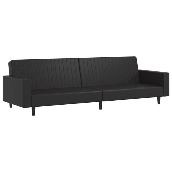 vidaXL 2-osobowa sofa, czarna, sztuczna sk&oacute;ra