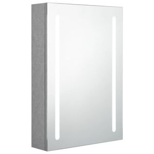 vidaXL Szafka łazienkowa z lustrem i LED, szarość betonu, 50x13x70 cm