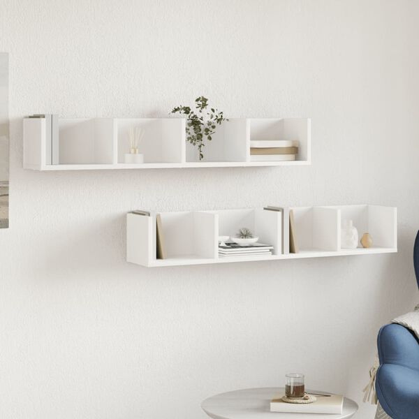 vidaXL Szafki wiszące, 2 szt., białe, 99x18x16,5 cm