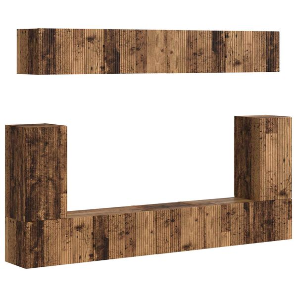 vidaXL Zestaw szafek RTV 5 pcs Stare drewno Materiał drewnopochodny