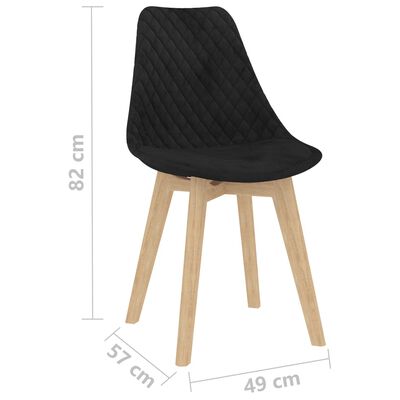 vidaXL Krzesła stołowe, 2 szt., czarne, obite aksamitem