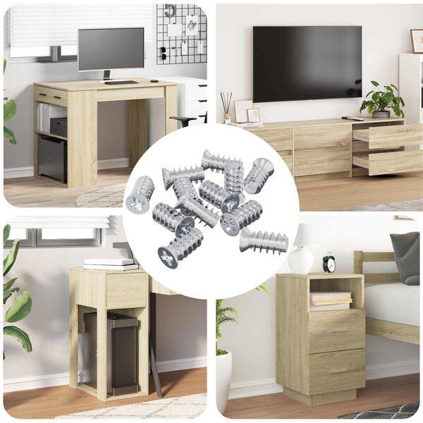 vidaXL Śruba 12 pcs Srebrny M6 x 12 mm Żelazo