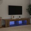 vidaXL Szafka pod TV z oświetleniem LED, dąb artisan, 135x39x30 cm