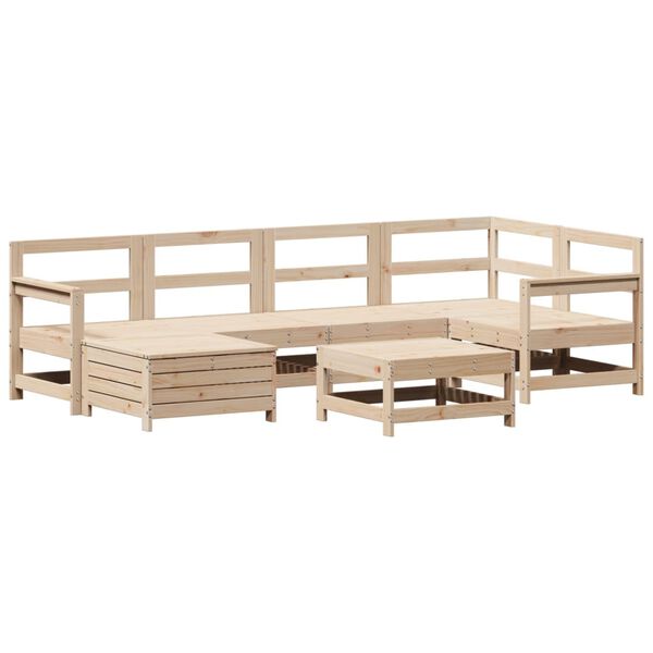 vidaXL 7-cz. zestaw wypoczynkowy do ogrodu, lite drewno sosnowe