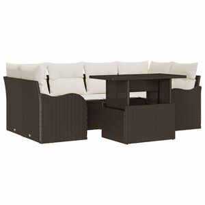vidaXL Zestaw Sof na Ogr&oacute;d 7 pcs Brązowy 234 x 122,5 x 85 cm