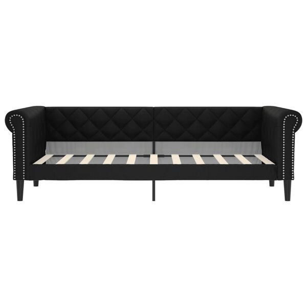 vidaXL Sofa z funkcją spania, czarna, 90x190 cm, sztuczna skóra