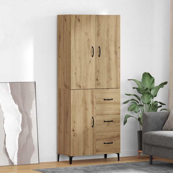 vidaXL Highboard z szufladą Dąb rzemieślniczy 69,5 x 34 x 180 cm