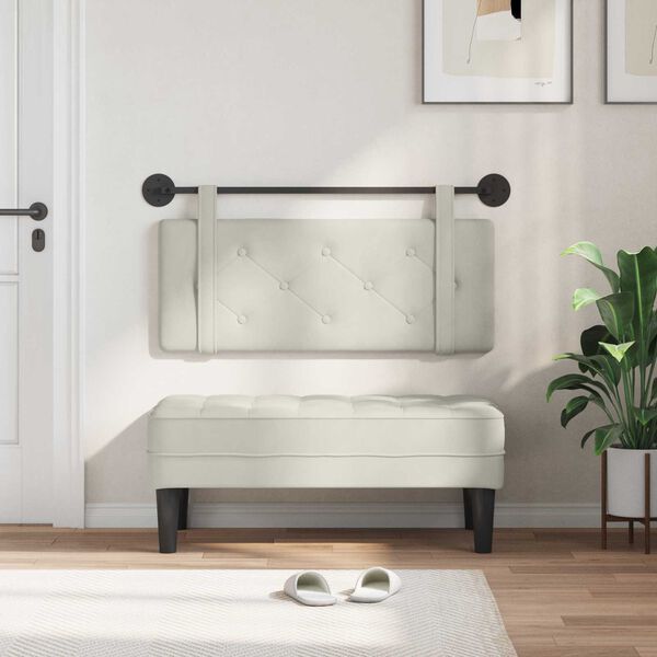 vidaXL Wisząca Głowa Kremowy 110 x 55 x 5 cm Aksamit