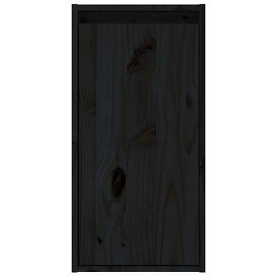 vidaXL Szafka ścienna, czarna, 30x30x60 cm, lite drewno sosnowe