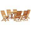 vidaXL Zestaw do jadalni w ogrodzie 7 pcs Brązowy Lite Drewno Akacji