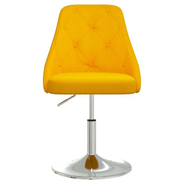 vidaXL Stołek barowy, musztardowy, tapicerowany tkaniną