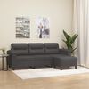vidaXL 3-osobowa sofa z podn&oacute;żkiem, szary, 180 cm, sztuczna sk&oacute;ra