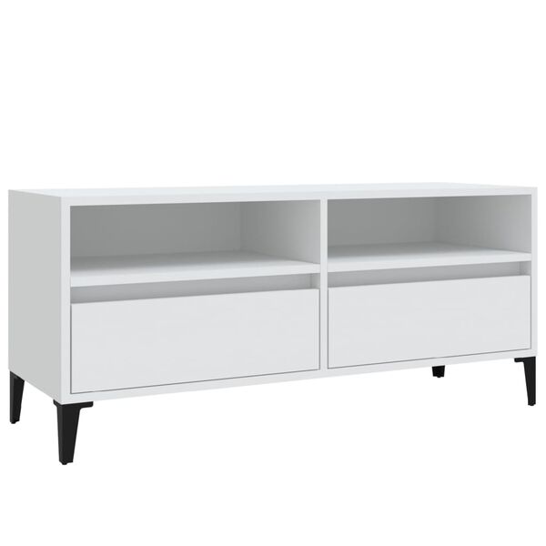 vidaXL Szafka pod TV, biała, 100x34,5x44,5 cm, materiał drewnopochodny