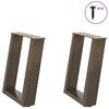 vidaXL Nogi do stolika kawowego w kształcie litery U 2 szt. Naturalna stal 38x(42-43) cm Stal
