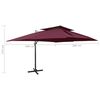 vidaXL Parasol ogrodowy Cantilever z podw&oacute;jnym blatem Bordeaux Red 400x300 cm