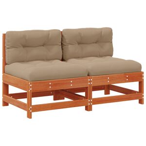 vidaXL Sofa Środkowa do Ogrodu Lite drewno sosnowe Woskowy Brąz