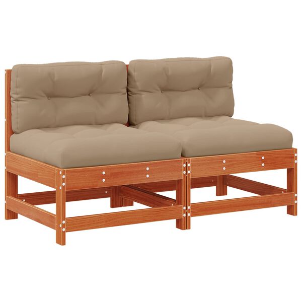 vidaXL Sofa Środkowa do Ogrodu Lite drewno sosnowe Woskowy Brąz