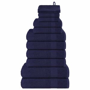 vidaXL 12-cz. zestaw ręcznik&oacute;w, FROGN, granat, 360 g/m&sup2;
