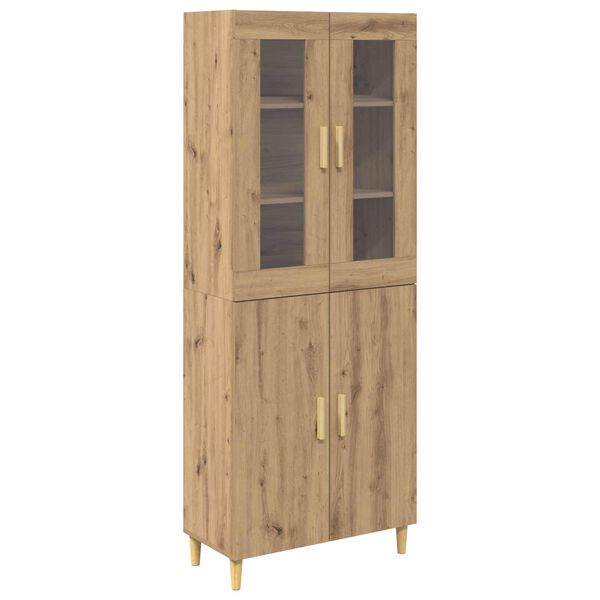 vidaXL Highboard Dąb rzemieślniczy 69,5 x 34 x 180 cm