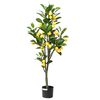 vidaXL Sztuczne drzewo cytrynowe 136 liści 120 cm zielone