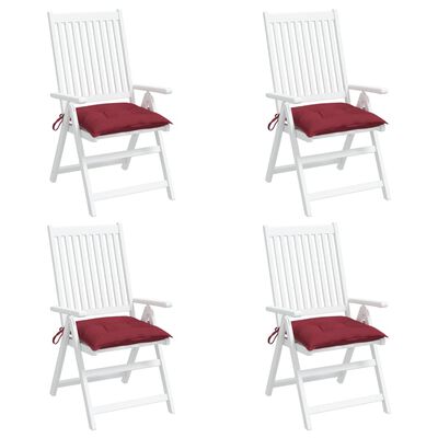 vidaXL Poduszki na krzesła 4 szt., winna czerwień, 50x50x7 cm, tkanina