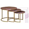 vidaXL Nesting Stoły Kawowe 3 pcs Ciemny brąz Lite drewno mango i stal