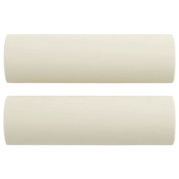 vidaXL 3-cz. komplet wypoczynkowy z poduszkami, kremowy, aksamit