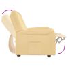 vidaXL Rozkładany fotel masujący, 2-os., kremowy, obity mikrofibrą