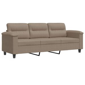 vidaXL 3-osobowa sofa, taupe, 180 cm, tapicerowana mikrofibrą