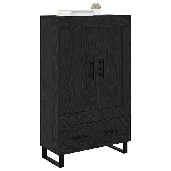 vidaXL Highboard Czarny Dąb 69,5 x 31 x 115 cm Materiał drewnopochodny